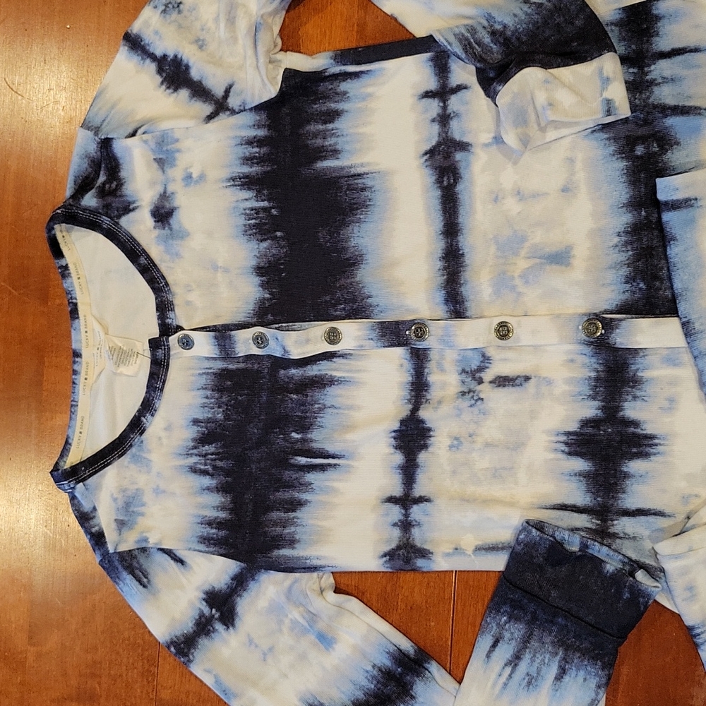 Lucky Brand Blue Tie Dye Adult Onesies - Picture 2 of 7